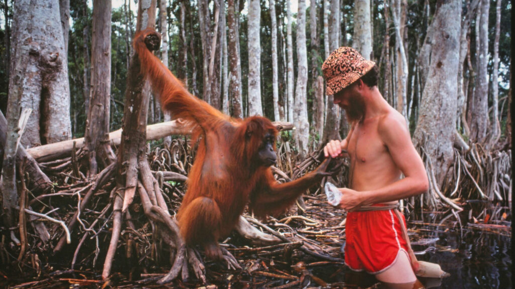 Dr. Gary Shapiro and Rennie the orangutan 