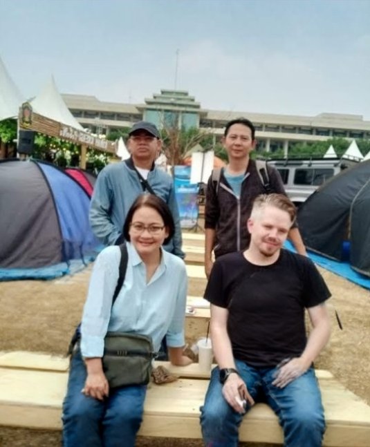 Binti Brindamour with friends and colleagues in Jakarta, Indonesia